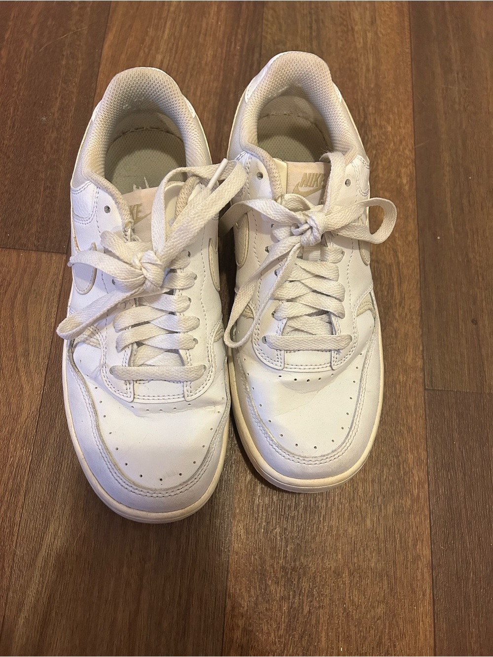 Nike All-White Leather Low-Top Trainers